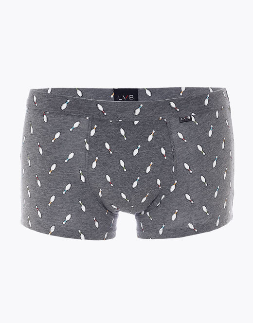 Lovable Boxer Printed Stretch Cotton in cotone elasticizzato, grigio melange stampato Convenienza