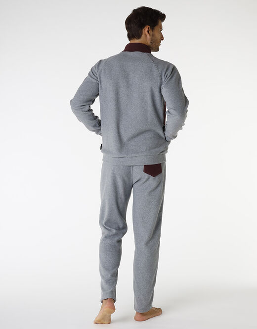 Lovable Homewear aperto in pile, grigio melange scuro e bordeaux I Più Venduti