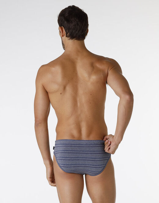 Lovable Slip Rephined Cotton Modal, blu melange a righe Saldi