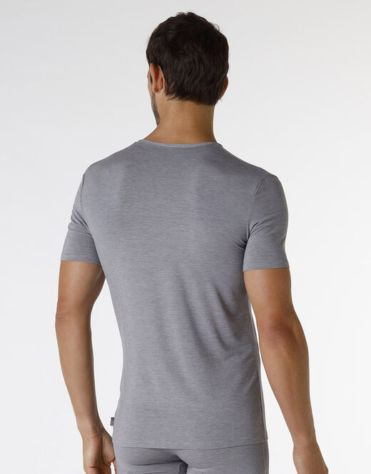 Lovable T-shirt con scollo a V Micromodal Fil a Fil, grigio melange Vendita Calda