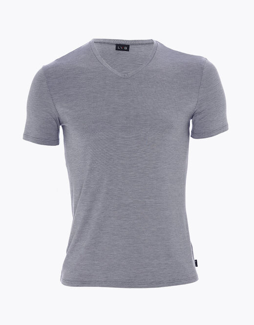 Lovable T-shirt con scollo a V Micromodal Fil a Fil, grigio melange Vendita Calda