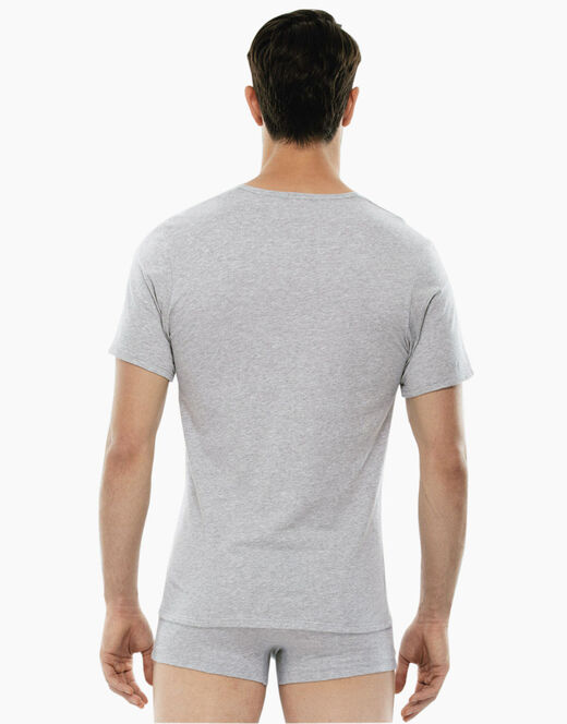 Lovable T-shirt 100% cotone Pure Cotton con scollo a V, grigio melange I Più Venduti