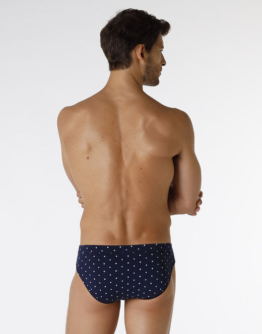 Lovable Slip Classic Cotton Modal, blu navy con stampa geometrica 2025
