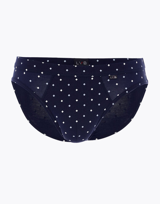Lovable Slip Classic Cotton Modal, blu navy con stampa geometrica 2025