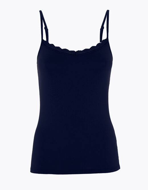 Lovable Top Basic Soul in viscosa e pizzo, blu scuro Novità