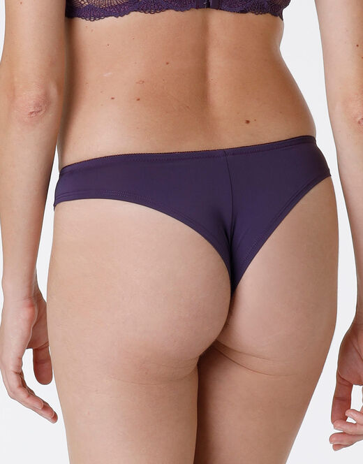 Lovable Brasiliano Pretty Lace in pizzo e microfibra, tornado scuro Vendita Calda