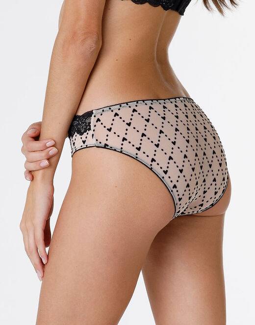 Lovable Slip Velvet Tulle in pizzo e tulle, skin e nero Saldi Di Fabbrica