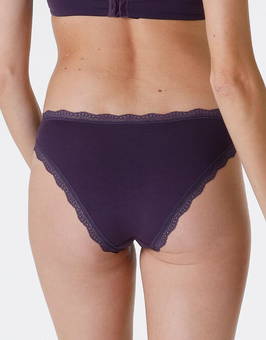 Lovable Slip Lovable Panties in cotone e pizzo elasticizzati, tornado scuro Convenienza