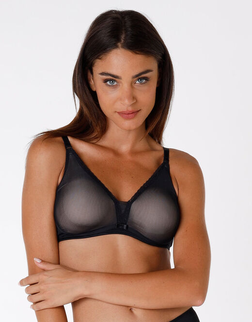 Lovable Reggiseno senza ferretto Tonic Lift in pizzo e tulle, nero Novità