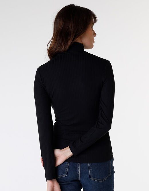 Lovable Maglia donna a maniche lunghe e collo lupetto, nero Italy