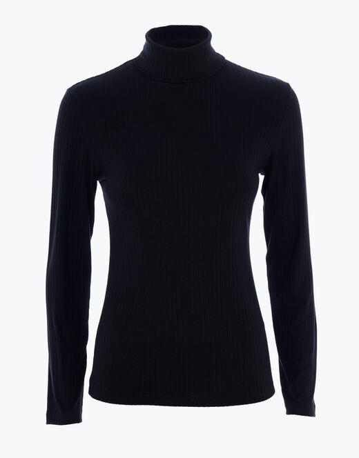 Lovable Maglia donna a maniche lunghe e collo lupetto, nero Italy