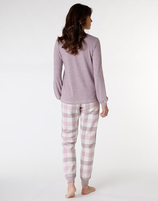 Lovable Homewear chiuso in flanella di cotone, rosa grigio Nuovo