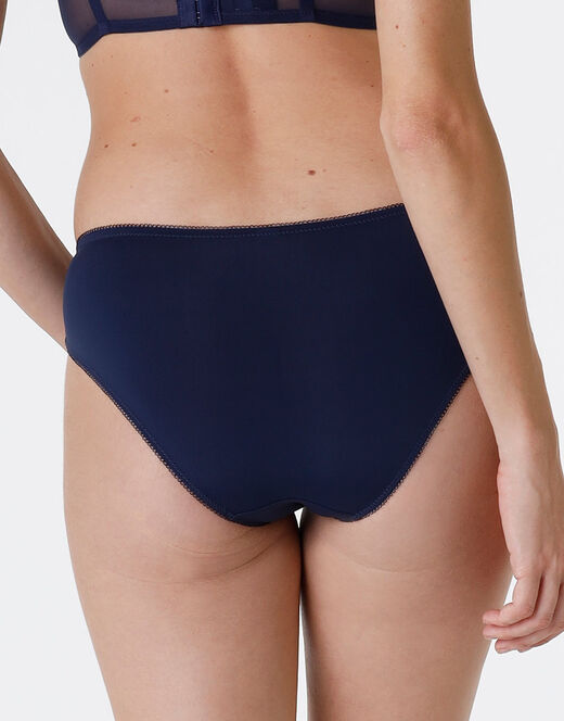 Lovable Slip Striped Lace in pizzo e microfibra, blu scuro Fino Al -60%