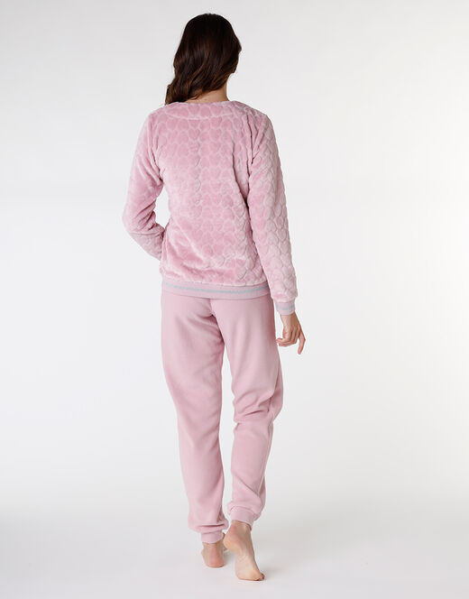 Lovable Homewear in pelliccetta e pile, rosa polvere Sconto