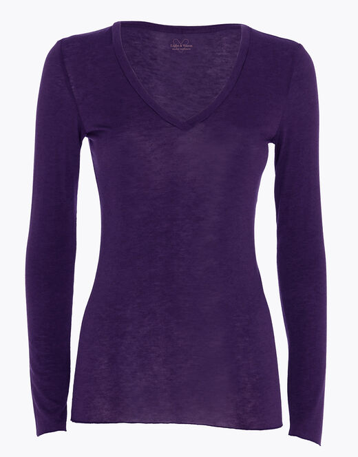 Lovable Maglia a manica lunga con scollo a V in modal e cashmere, tornado scuro Vendite Flash