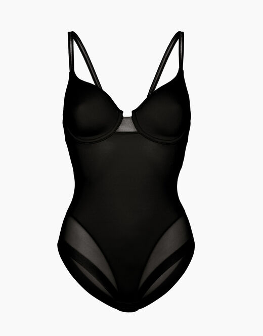 Lovable Body contenitivo con ferretto in microfibra e tulle Millenium Equilibre, nero Promozione