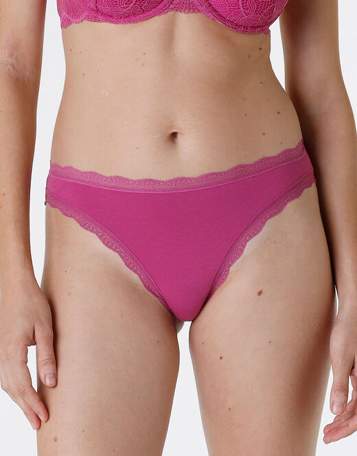 Lovable Slip Lovable Panties in cotone e pizzo elasticizzati, rosa sorbetto Qualità Garantita