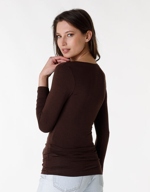 Lovable Maglia con manica a 3/4 effetto thermal Basic Soul, caffè Fino Al -60%
