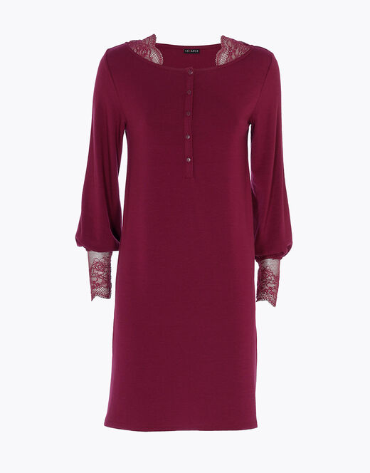 Lovable Camicia da notte in jersey, bordeaux Affare Del Giorno
