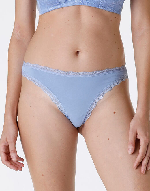 Lovable Slip Lovable Panties in cotone e pizzo elasticizzati, ortensia Convenienza