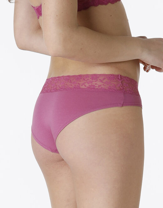 Lovable La Senza - Culotte Remix Panties in cotone e pizzo, malva Sconto