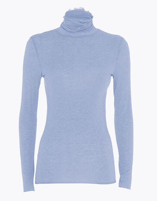 Lovable Maglia a collo alto e manica lunga in modal e cashmere, ortensia Vendita Economica