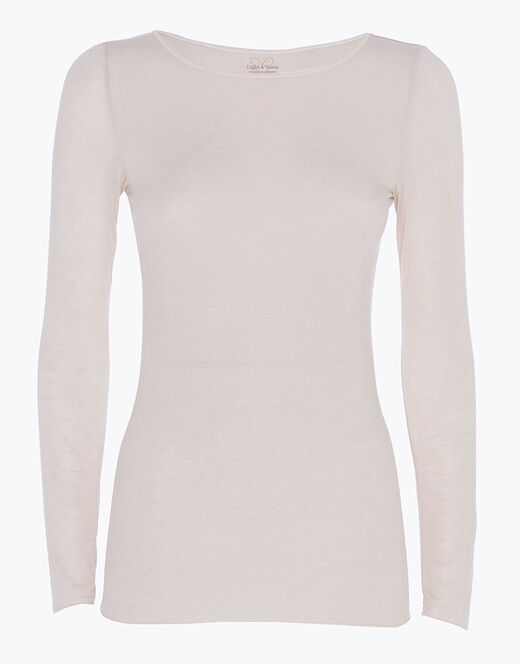 Lovable Maglia con scollo a barchetta e manica lunga in modal e cashmere, sabbia In Saldo