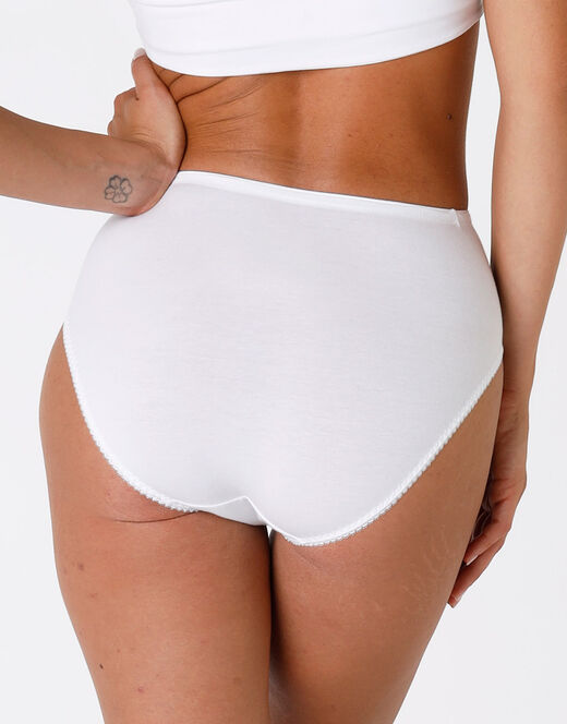 Lovable Slip midi Lovely Charme bianco in cotone elasticizzato con pizzo 2025