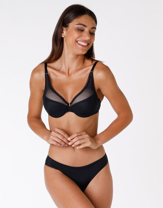 Lovable Reggiseno con ferretto Tonic Lift in pizzo e tulle, nero Nuovo