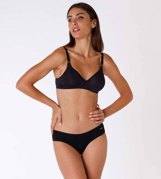 Lovable Reggiseno senza ferretto Cotton Line in cotone, nero