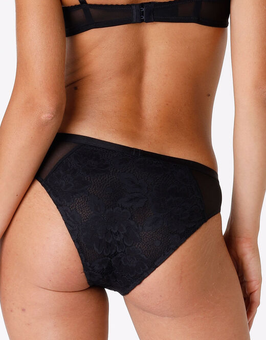 Lovable Slip Anniversary Lace in pizzo riciclato e tulle, nero Negozio