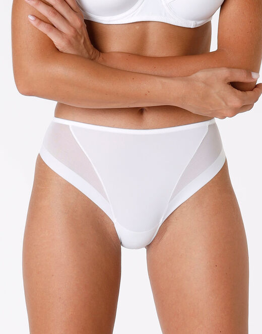 Lovable Slip midi sgambato Invisibile Ultralight bianco in microfibra e tulle Offerta temporanea