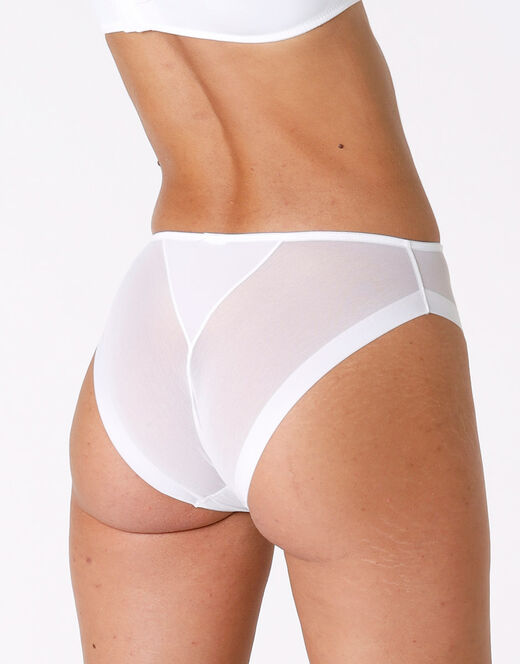 Lovable Slip midi sgambato Invisibile Ultralight bianco in microfibra e tulle Offerta temporanea