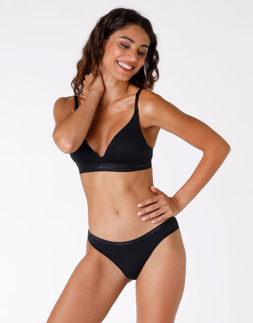 Lovable Slip Originals in jersey di cotone modal, nero Ultimi tre giorni