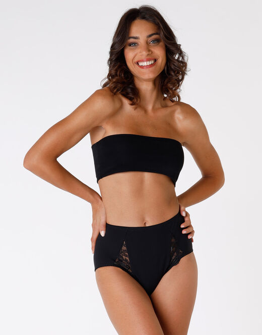 Lovable Slip maxi contenitivo Lovely Charme, nero in cotone elasticizzato con pizzo Offerta speciale della fabbrica