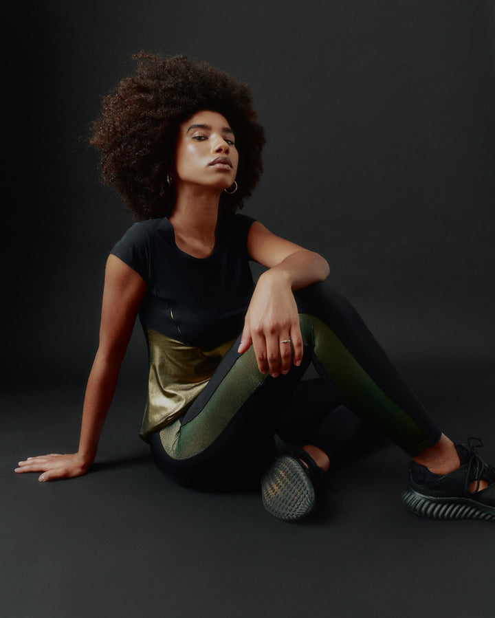 Sàpopa Wake up Fleece Metallic Leggings Vendita