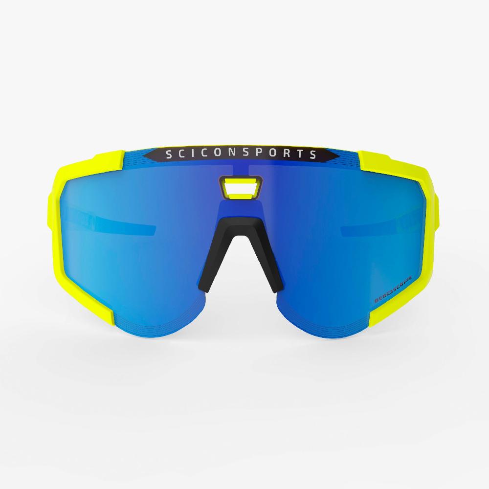 Scicon Occhiali Sportivi Aeroscope Giallo Fluo/Blu Soddisfazione Garantita