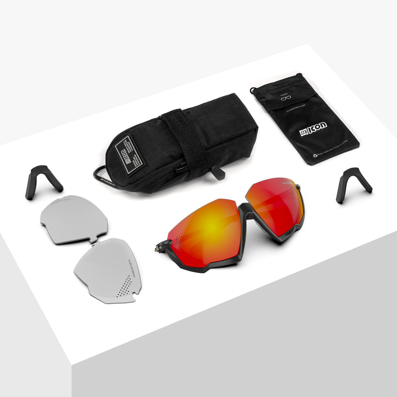 Scicon Aerojet Occhiali Ciclismo Nero/Rosso Consegna Veloce