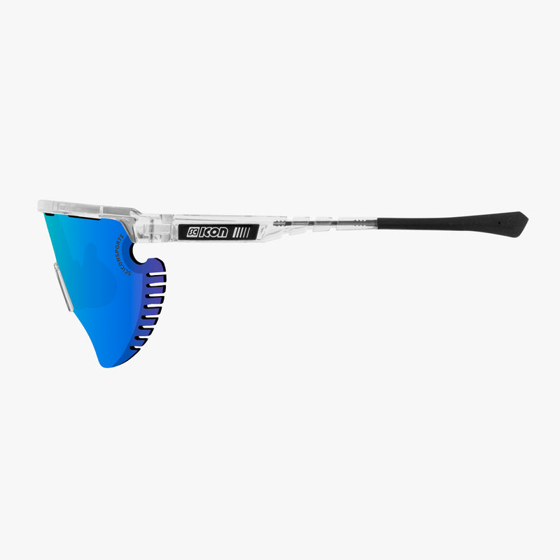 Scicon Occhiali Sportivi Aerowing Lamon Cristallo/Lente Blu Saldi Di Fabbrica