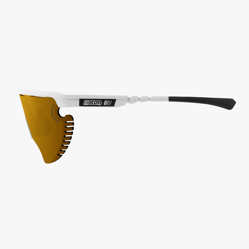 Scicon Occhiali Sportivi Aerowing Lamon Bianchi/Lente Bronzo Specchiata Soddisfazione Garantita