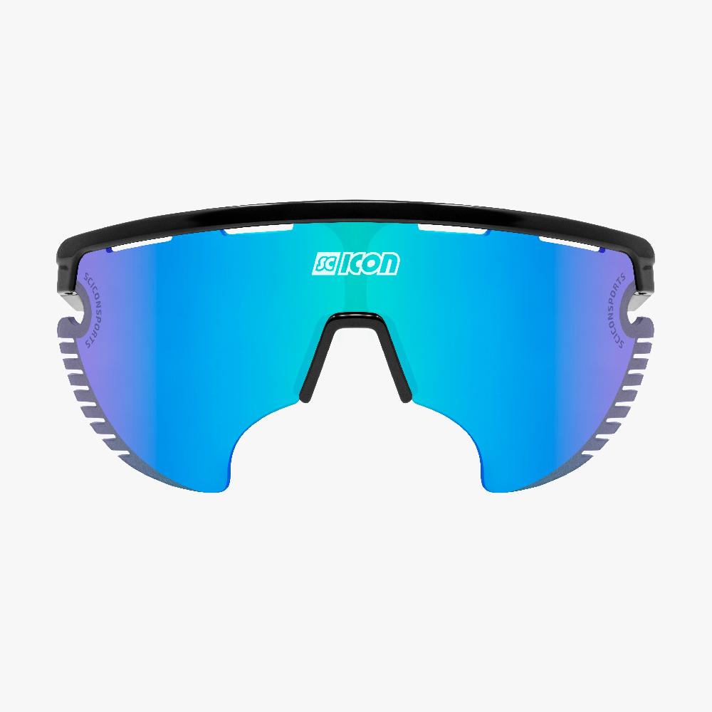 Scicon Occhiali Sportivi Aerowing Lamon Neri/ Lente Blu Specchiata Affare Del Giorno