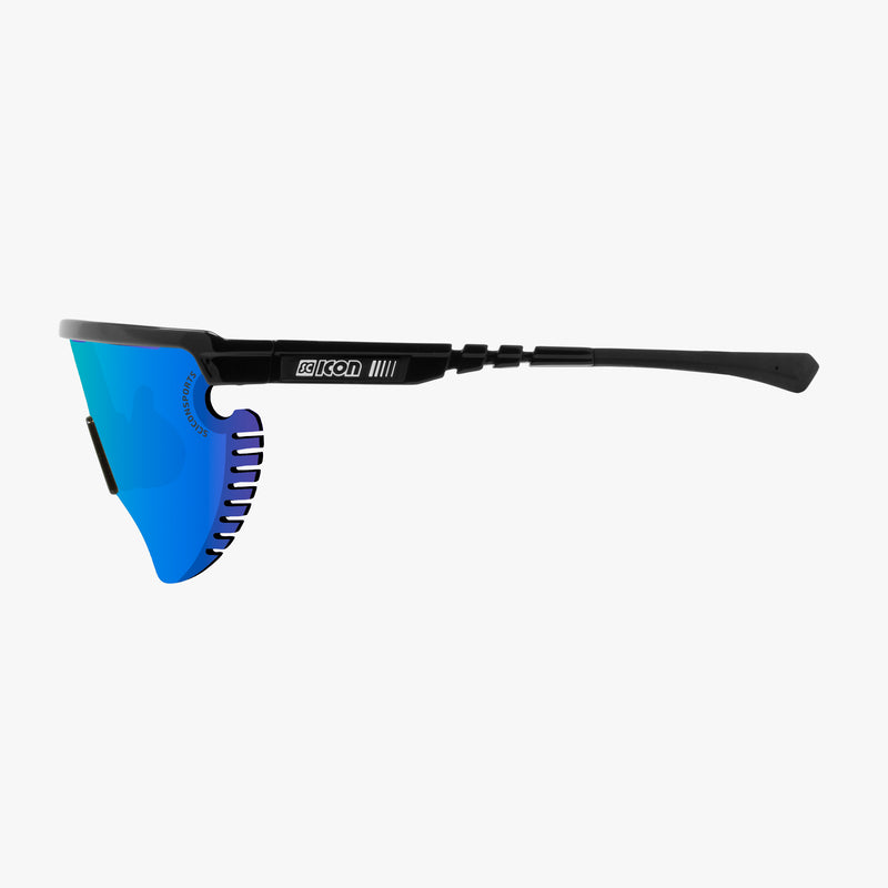 Scicon Occhiali Sportivi Aerowing Lamon Neri/ Lente Blu Specchiata Affare Del Giorno