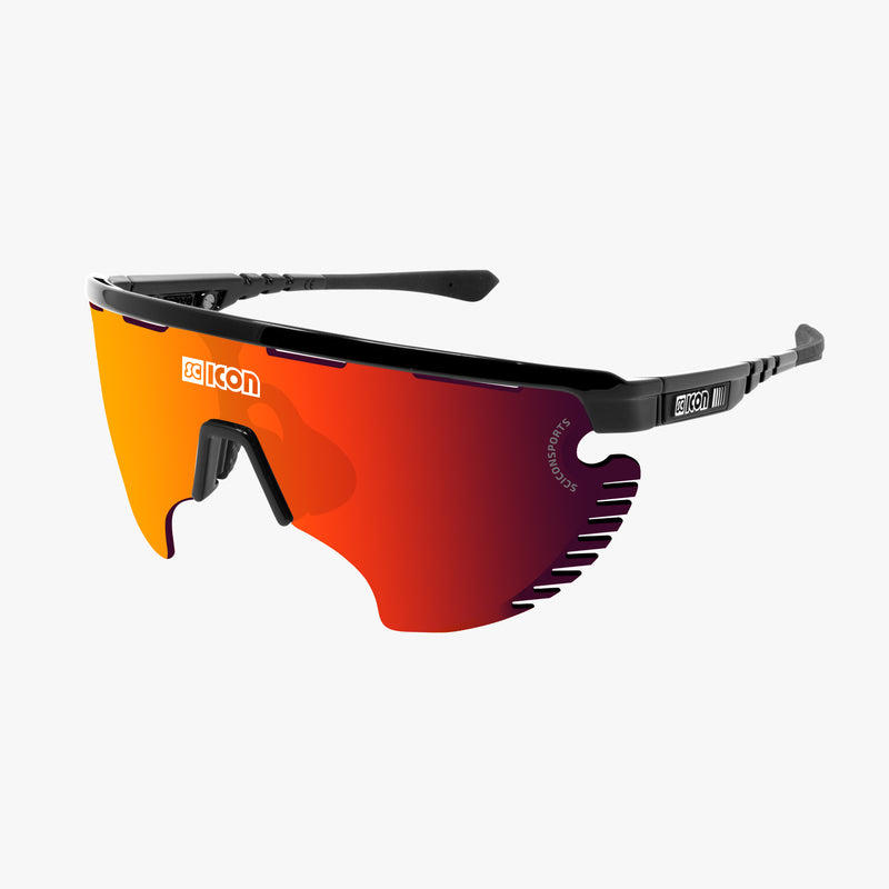 Scicon Occhiali Aerowing Lamon Montatura Nera/Lente Rossa Specchiata