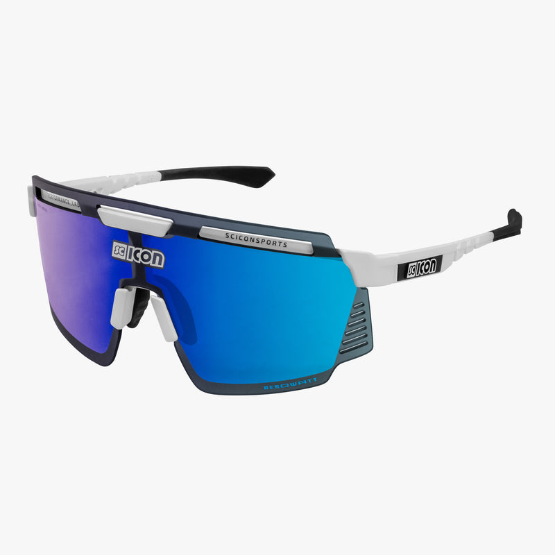 Scicon Aerowatt Occhiali Sportivi Bianco/Blu