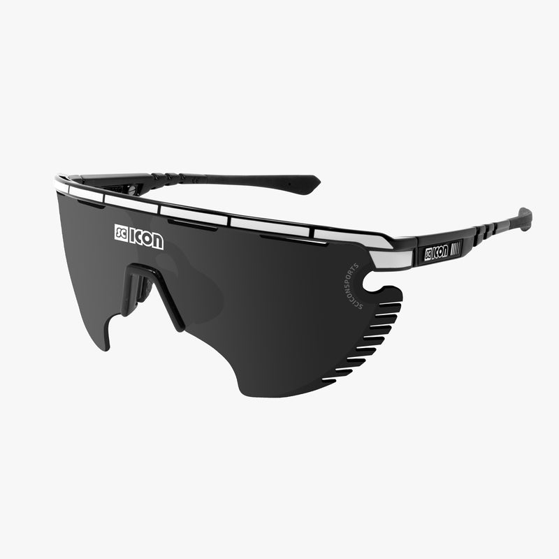 Scicon Occhiali Sportivi Aerowing Lamon Neri/Lente Argento Specchiata