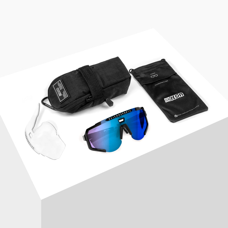 Scicon Occhiali Sportivi Aeroscope Nero/Blu Saldi Di Fabbrica