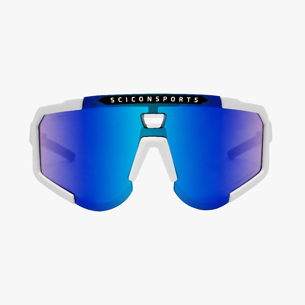 Scicon Occhiali Sportivi Aeroscope Bianco/Blu Vendite Flash
