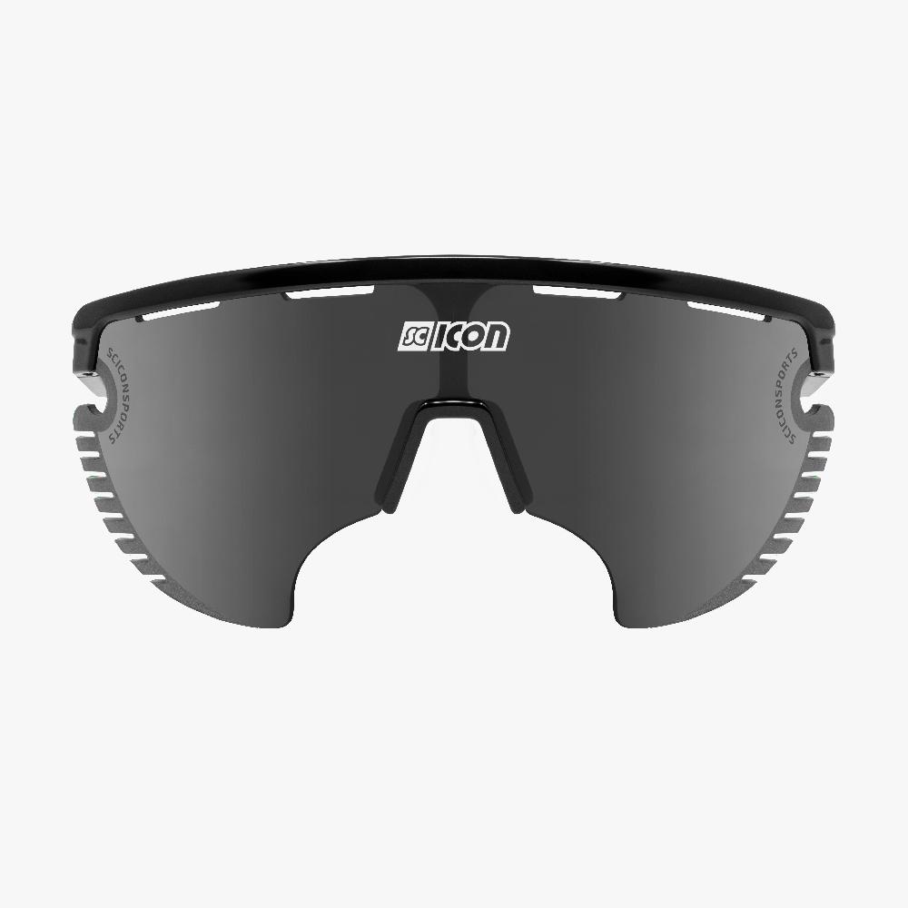 Scicon Occhiali Sportivi Aerowing Lamon Nera/Lente Argento Specchiata Nuovo