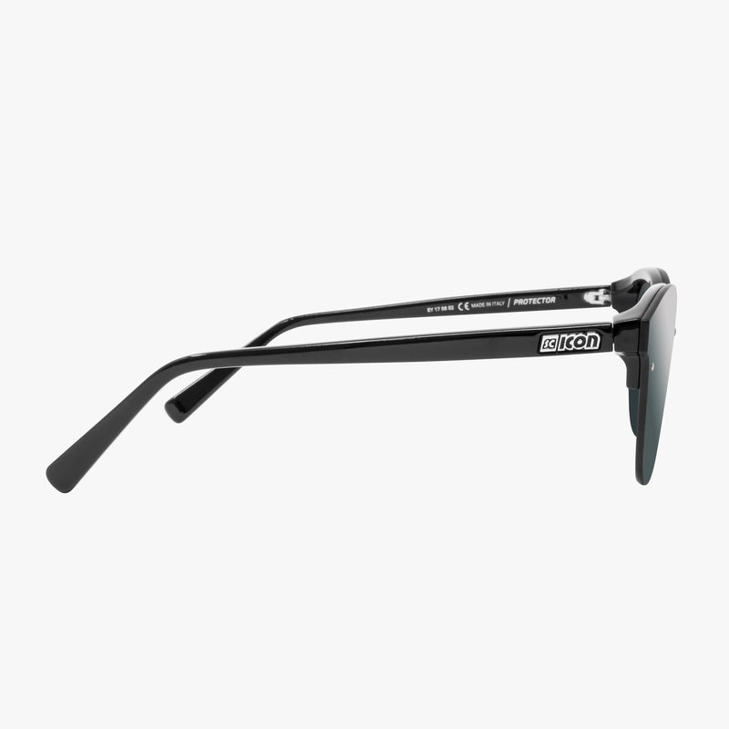 Scicon Occhiali da sole Protector Montatura Nera Lenti Argento Moda