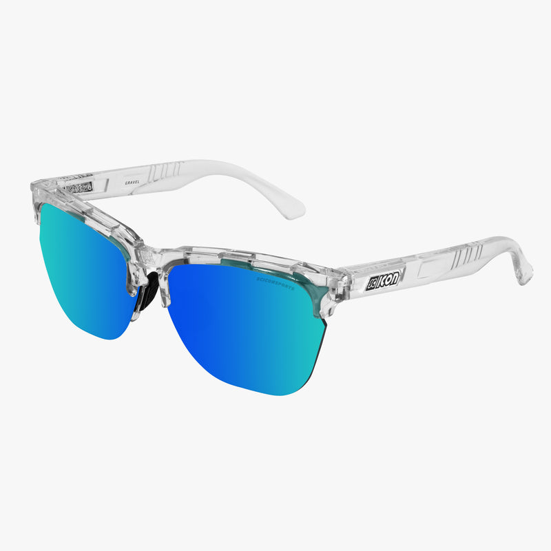 Scicon Occhiali da sole Gravel Cristallo Lenti Blu Specchiate